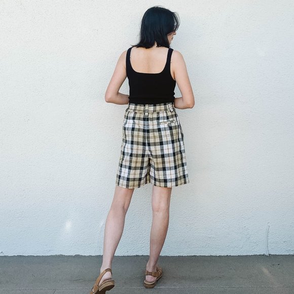 1980s Check Shorts-Union Khaki - Picture 4 of 7